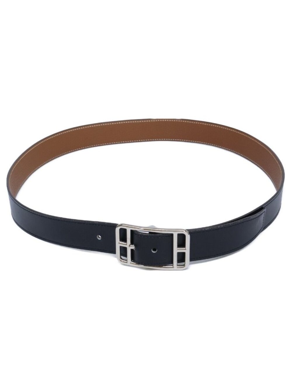 Hermes Cape Cod Box Calf Veau Togo Reversible Belt 95